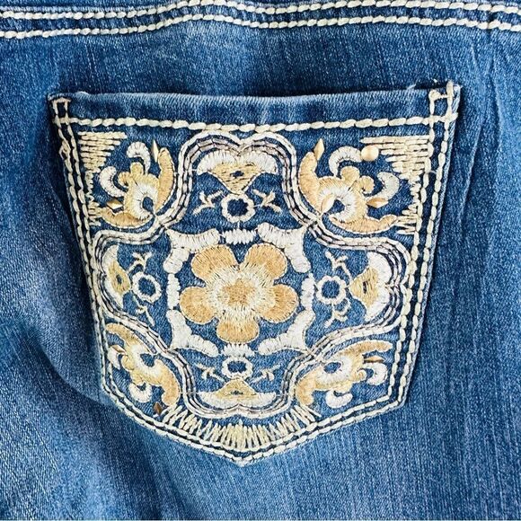 Code Bleu Maya Slim Stretch Jeans Size 20W Embroidered Pockets - Picture 3 of 4